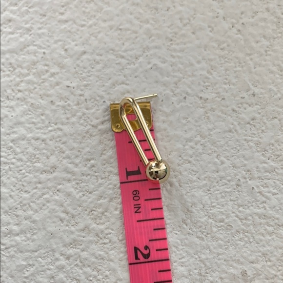 14k Gold Plated Elegant Gold Safety Pin Earring - Picture 3 of 4